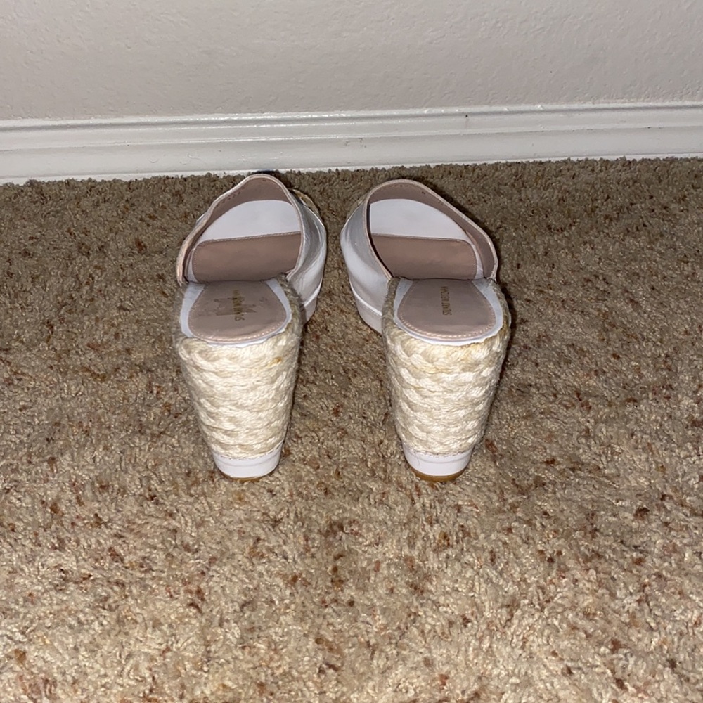 White Stuart Weitzman Slide Wedges - image 5